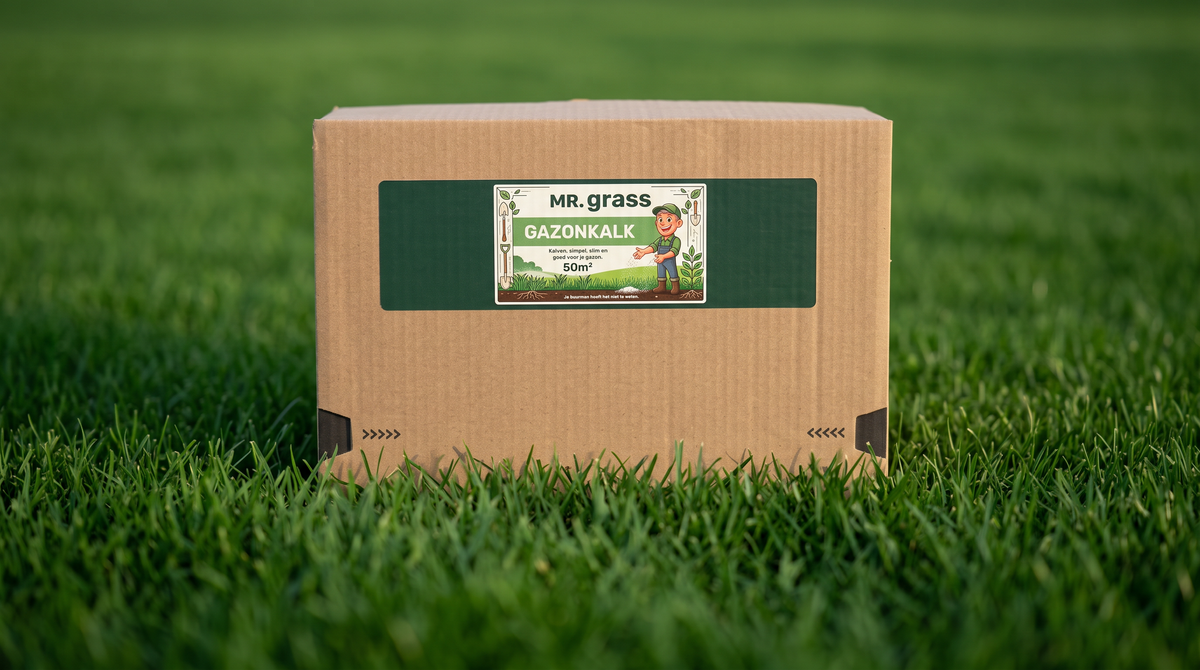 Mr. Grass gazonkalk voor het bekalken van het gazon en verbeteren van de bodem.