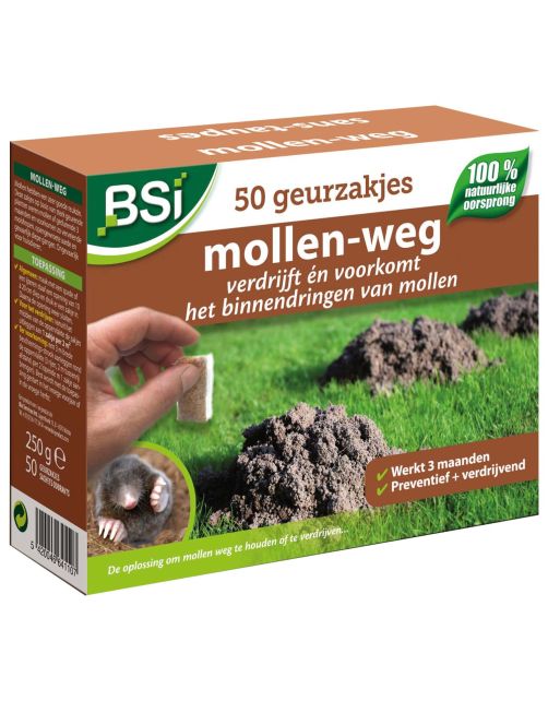 BSI Mollen-Weg 50 geurzakjes voor het verjagen van mollen uit het gazon