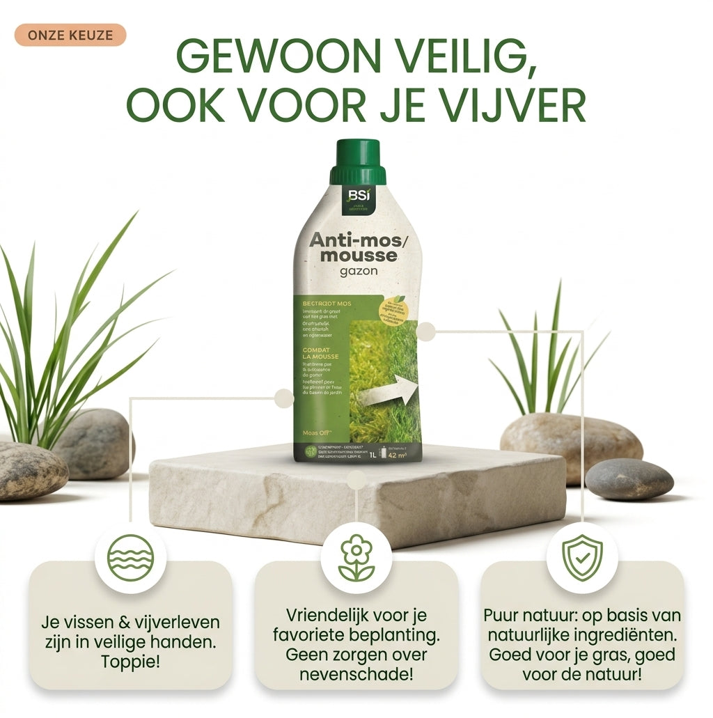 BSI MossOff tegen mos in het gazon eenvoudig aan te brengen met een drukspuit