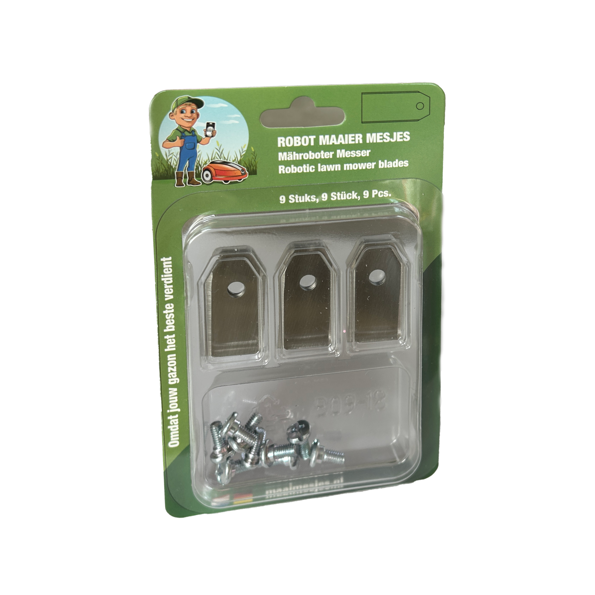 Stalen robotmaaier mesjes voor Flymo EasiLife Go 200, scherp en duurzaam voor een perfect gazon.